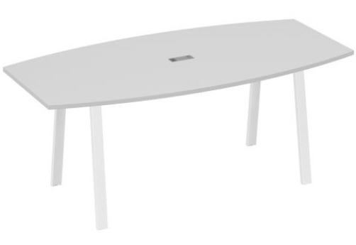 Стол для переговоров Мира Трио, цвет серый + белый