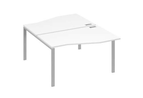 Рабочая станция эргономичная (2х140) Мира Нумо, цвет белый премиум + серый