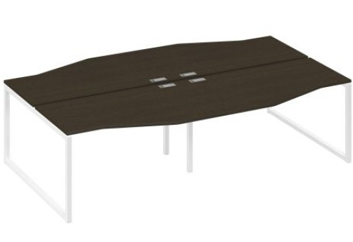 Рабочая станция эргономичная (4х140) Мира Одри, цвет венге + белый
