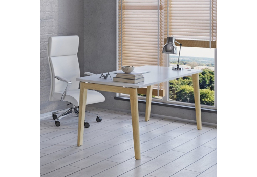 Стол прямой Лотос Вуд, цвет белый