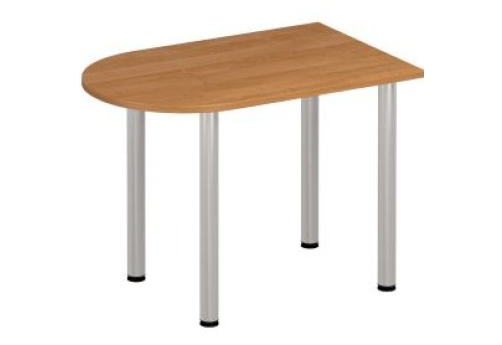 Стол письменный полукруглый на хромированных опорах Тарли Хром, цвет ольха