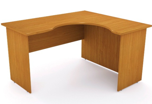Стол рабочий криволинейный правый, цвет орех