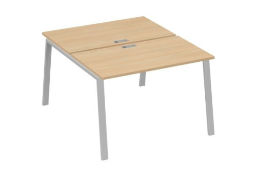 Рабочая станция 2х120 Мира Трио, цвет натуральный дуб + серый