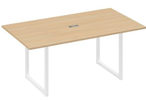 Стол для переговоров прямоугольный Мира Нумо, цвет натуральный дуб + белый
