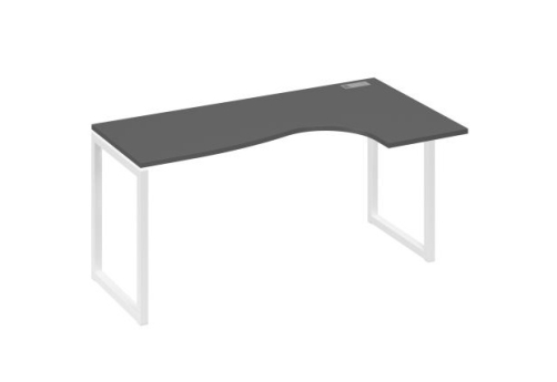 Стол эргономичный правый Мира Одри, цвет антрацит премиум + белый