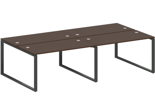 Стол на 4 рабочих места (с просветом), цвет венге