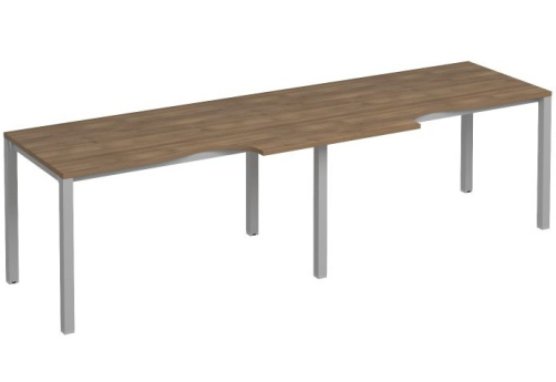 Рабочая станция эргономичная (2х140) Прайм Металл 50, цвет шамони темный + серый