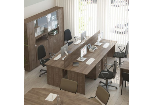 Рабочая станция на 4 человека Прайм, цвет шамони темный