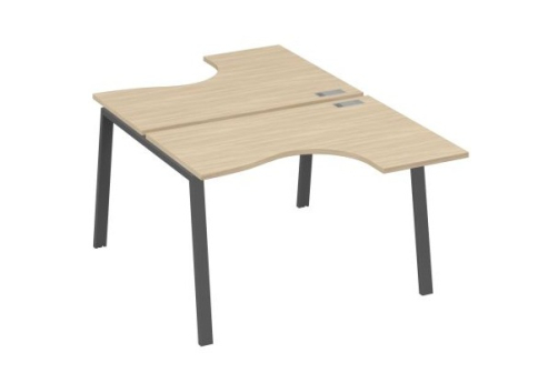 Рабочая станция эргономичная 2х120 Мира Трио, цвет дуб скандинавский + антрацит