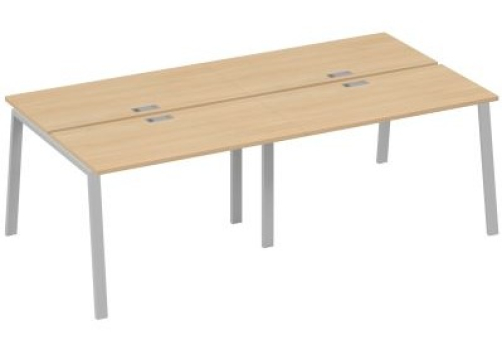 Рабочая станция 4х120 Мира Трио, цвет натуральный дуб + серый