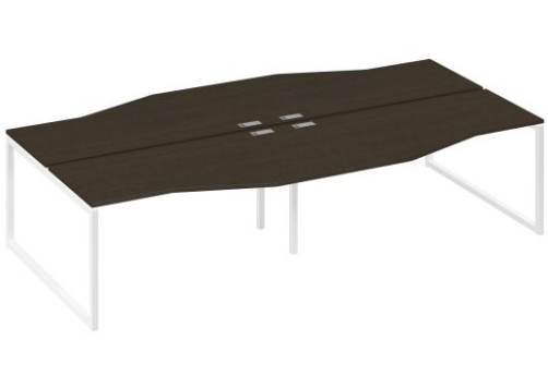 Рабочая станция эргономичная (4х160) Мира Одри, цвет венге + белый