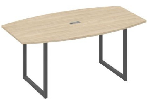 Стол для переговоров фигурный Мира Одри, цвет дуб скандинавский + антрацит