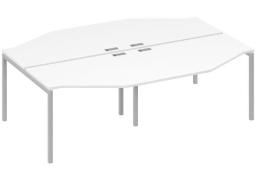 Рабочая станция эргономичная 4х120 Техно Мира Лофт, цвет белый премиум + серый