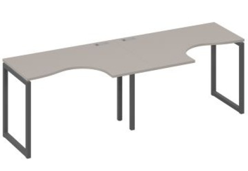 Рабочая станция эргономичная (2х120) Мира Одри, цвет мокко премиум + антрацит