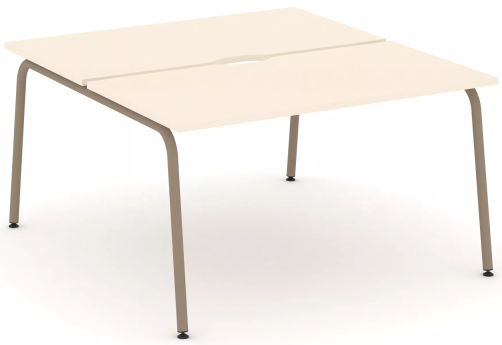 Рабочая станция на 2 места (с вырезом под провода), цвет сатин