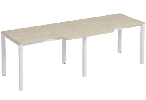 Рабочая станция эргономичная (2х120) Прайм Металл 50, цвет шамони светлый + белый