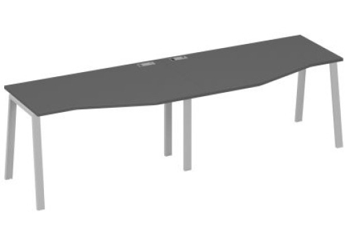 Рабочая станция эргономичная (2х140) Мира Нумо, цвет антрацит премиум + серый