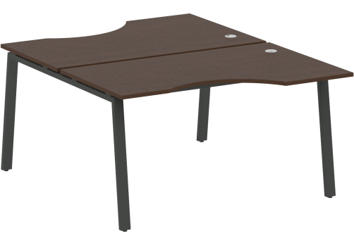 Стол на 2 рабочих места эргономичный, цвет венге