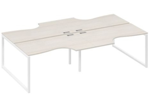 Рабочая станция эргономичная (4х140) Мира Одри, цвет дуб шамони + белый