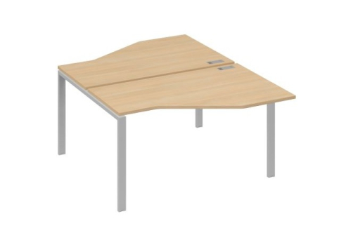 Рабочая станция эргономичная (2х140) Мира Нумо, цвет натуральный дуб + серый