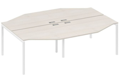 Рабочая станция эргономичная 4х120 Техно Мира Лофт, цвет дуб шамони + белый