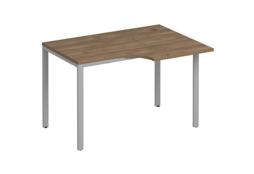Стол эргономичный правый на металлокаркасе Прайм Металл 25, цвет шамони темный + серый