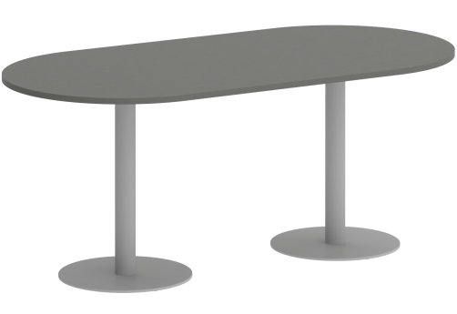 Стол для переговоров овальный, цвет металлик