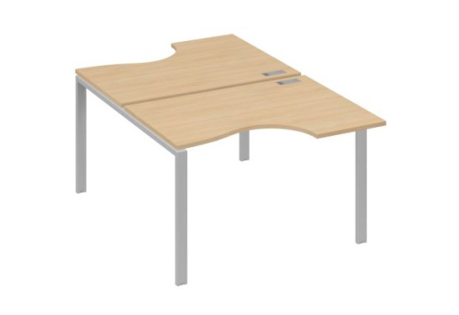 Рабочая станция эргономичная (2х120) Мира Нумо, цвет натуральный дуб + серый