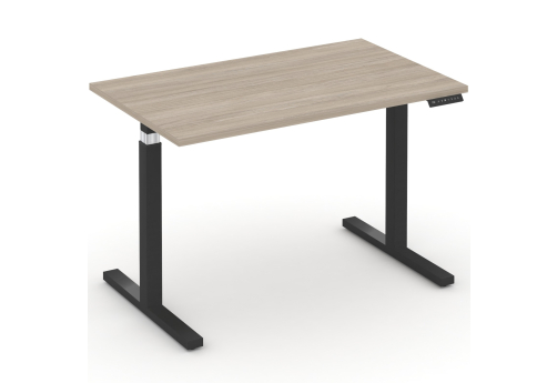 Стол электроподъемный, черный + дуб аттик