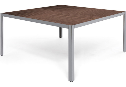 Стол письменный/переговорный, цвет эвкалипт темный + хром
