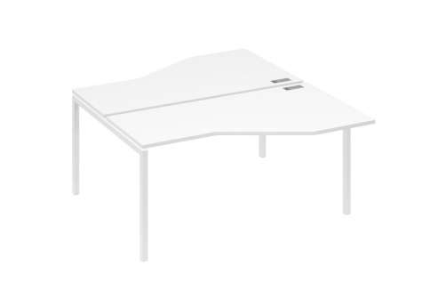 Рабочая станция эргономичная 2х160 Техно Мира Лофт, цвет белый премиум + белый