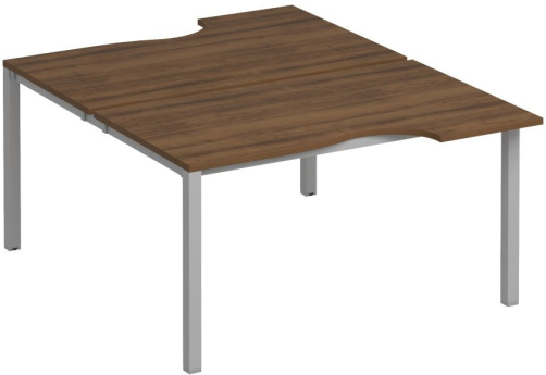 Рабочая станция эргономичная (2х140) Прайм Металл 50, цвет орех + серый
