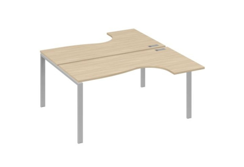 Рабочая станция эргономичная (2х160) Мира Нумо, цвет дуб скандинавский + серый
