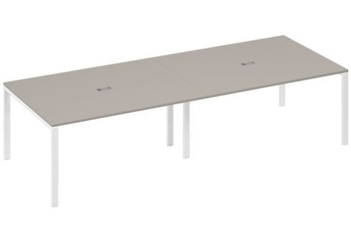 Стол для переговоров прямоугольный Мира Нумо, цвет мокко премиум + белый