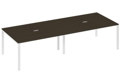 Стол для переговоров прямоугольный Мира Нумо, цвет венге + белый