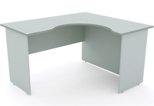 Стол рабочий криволинейный правый, цвет серый
