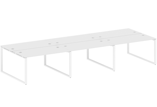 Стол на 6 рабочих мест, цвет белый