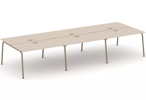Рабочая станция на 6 мест (с лючками), цвет капучино
