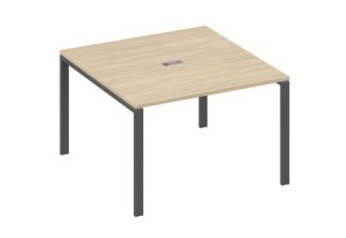 Стол для переговоров квадратный Мира Нумо, цвет дуб скандинавский + антрацит