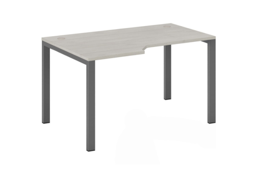 Стол эргономичный левый на металлоопорах, цвет шамони светлый
