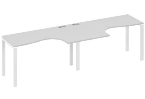 Рабочая станция эргономичная (2х140) Мира Нумо, цвет серый + белый