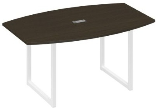 Стол для переговоров фигурный Мира Одри, цвет венге + белый