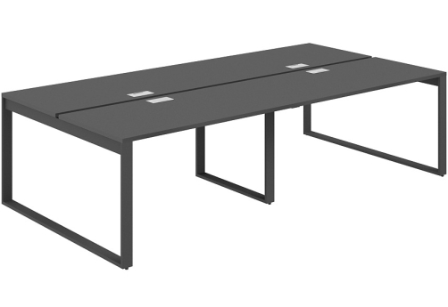 Рабочая станция с лючком Фламинго, цвет антрацит + антрацит
