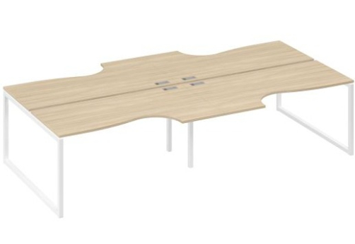 Рабочая станция эргономичная (4х160) Мира Одри, цвет дуб скандинавский + белый