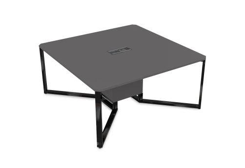 Стол-квадрат, цвет графит + черный-глянец