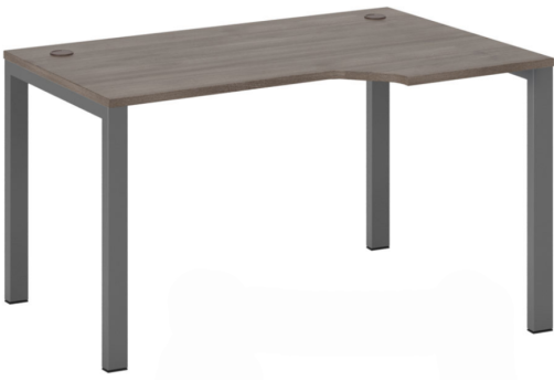 Стол эргономичный правый на металлоопорах, цвет шамони темный