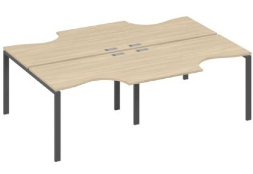 Рабочая станция эргономичная (4х120) Мира Нумо, цвет дуб скандинавский + антрацит