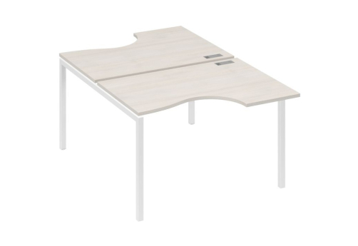 Рабочая станция эргономичная 2х120 Классика Мира Лофт, цвет дуб шамони + белый