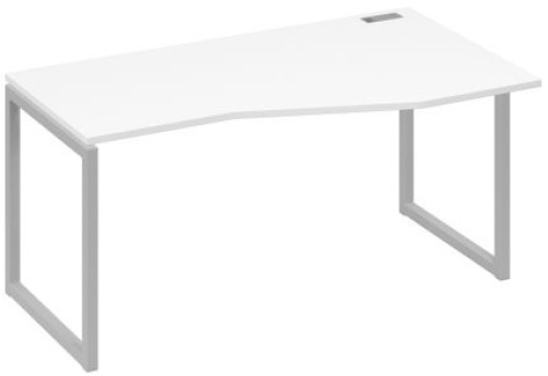 Стол эргономичный правый Мира Одри, цвет белый премиум + серый