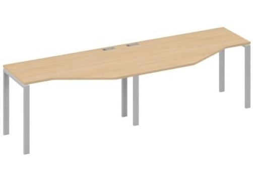 Рабочая станция эргономичная (2х140) Мира Нумо, цвет натуральный дуб + серый